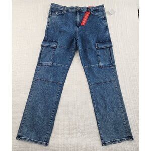 Guess Denim Cargo Pants Men's 38x32 Med Wash NEW 7 Pockets Stretch NWT Comfort